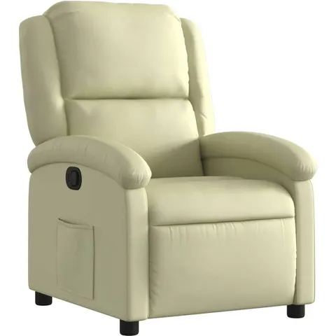 vidaXL Fauteuil inclinable crème cuir véritable – 179578 – image 1