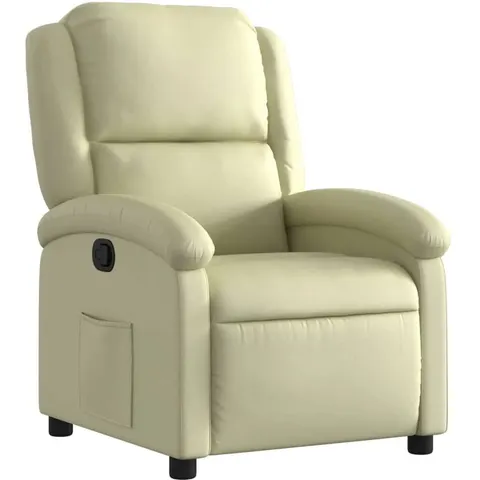 vidaXL Fauteuil inclinable crème cuir véritable – 184107 – image 1