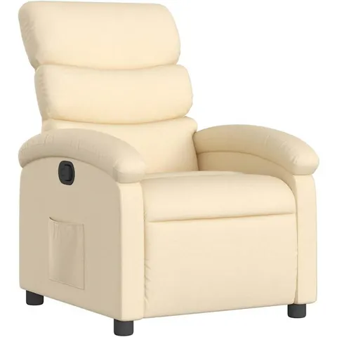 vidaXL Fauteuil inclinable Crème Tissu – 198906 – image 1