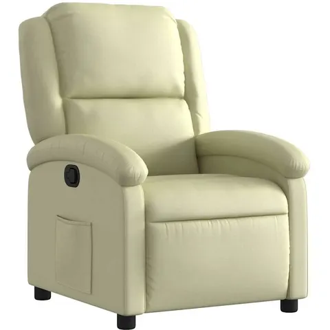 vidaXL Fauteuil inclinable crème cuir véritable – 199835 – image 1