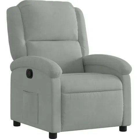 vidaXL Fauteuil inclinable en velours gris clair – image 1