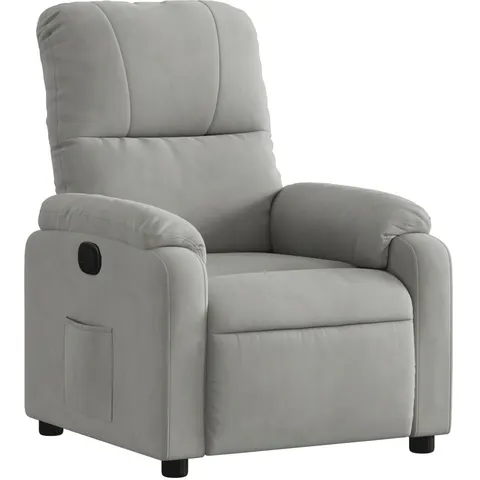 vidaXL Fauteuil inclinable gris clair tissu microfibre – 202030 – image 1