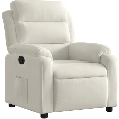 vidaXL Fauteuil inclinable Crème Velours – 202627 – image 1