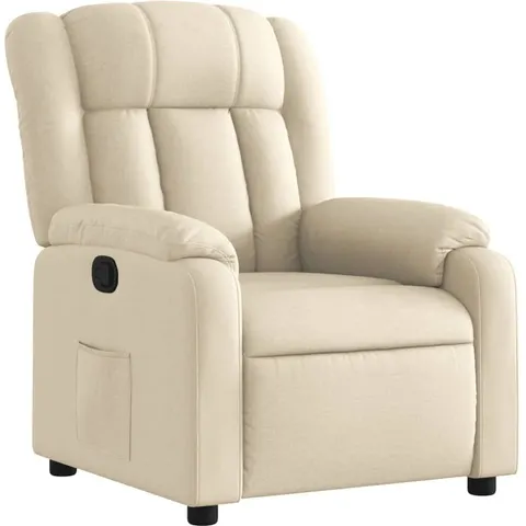 vidaXL Fauteuil inclinable Crème Tissu – 203365 – image 1