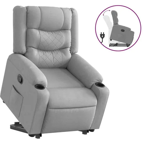 vidaXL Fauteuil inclinable Gris clair Tissu – 218024 – image 1
