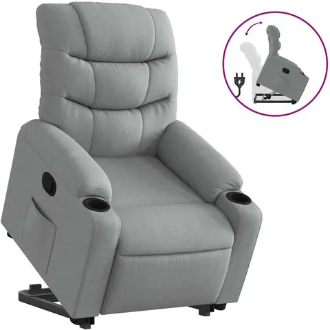 vidaXL Fauteuil inclinable Gris clair Tissu – 218741 – image 1