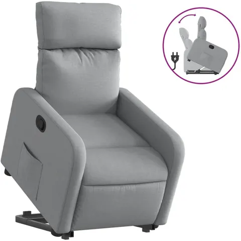 vidaXL Fauteuil inclinable Gris clair Tissu – 219281 – image 1