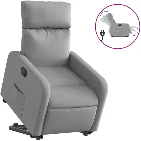 vidaXL Fauteuil inclinable électrique gris clair tissu – 219465 – image 1