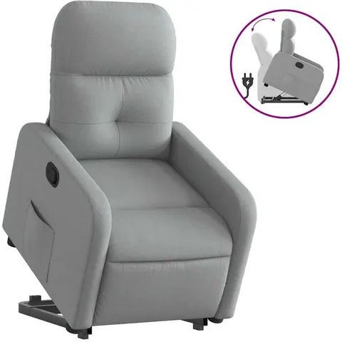 vidaXL Fauteuil inclinable Gris clair Tissu – 220249 – image 1