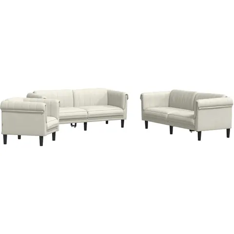 vidaXL Ensemble de canapés 3 pcs crème velours – 289079 – image 1