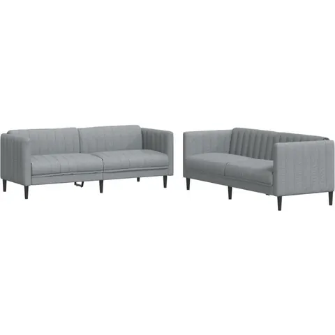 vidaXL Ensemble de canapés 2 pcs gris clair tissu – 289291 – image 1