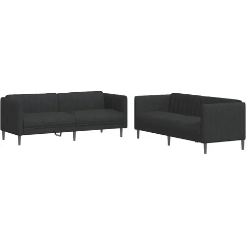 vidaXL Ensemble de canapés 2 pcs noir tissu – 289314 – image 1