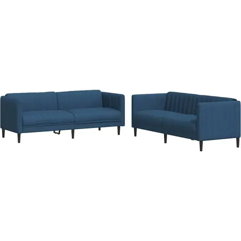 vidaXL Ensemble de canapés 2 pcs bleu tissu – 289352 – image 1