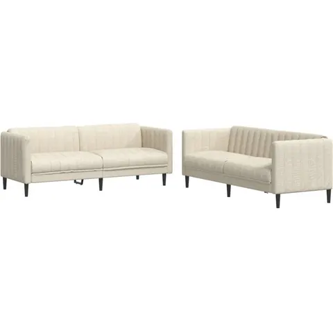 vidaXL Ensemble de canapés 2 pcs crème tissu – 289369 – image 1