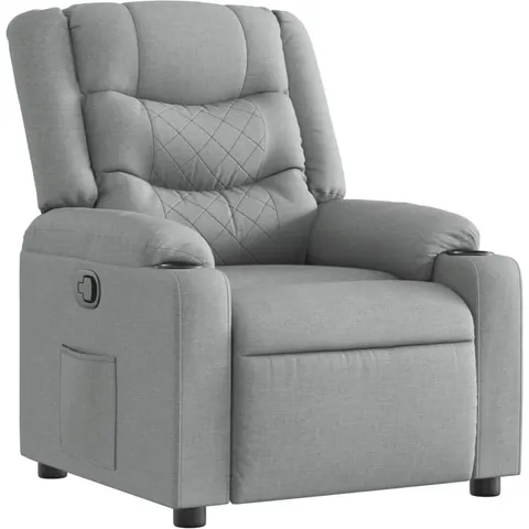 vidaXL Fauteuil inclinable Gris clair Tissu – 370845 – image 1