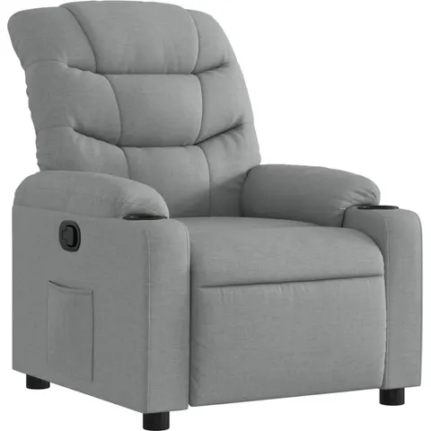 vidaXL Fauteuil inclinable Gris clair Tissu – 371040 – image 1