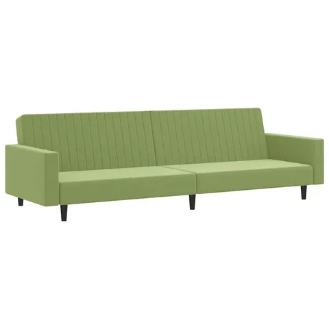 vidaXL Canapé-lit à 2 places vert clair velours – 380912 – image 1
