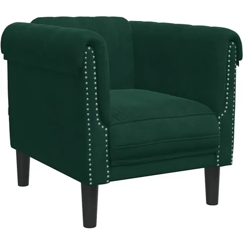 vidaXL Fauteuil vert foncé velours – 399532 – image 1