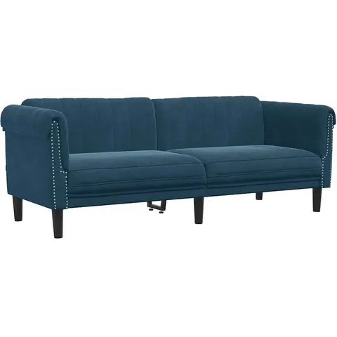 vidaXL Canapé à 3 places bleu velours – image 1