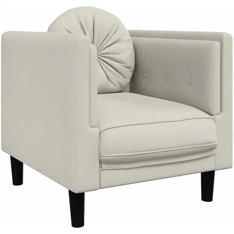 vidaXL Fauteuil avec coussin crème velours – image 1