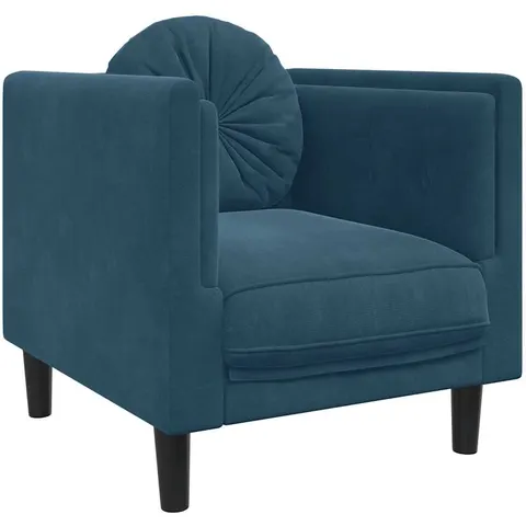 vidaXL Fauteuil avec coussin bleu velours – image 1
