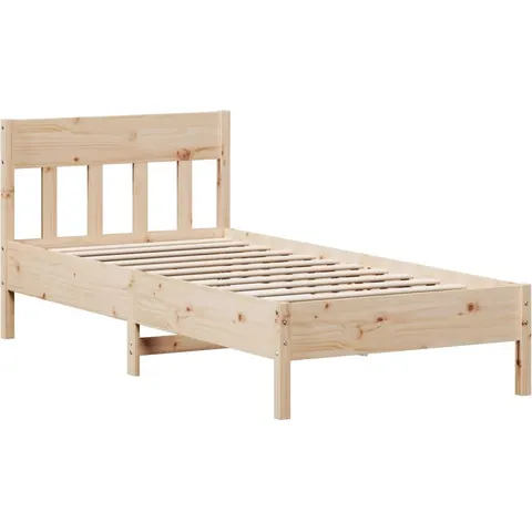 vidaXL Bed Frame Natural 75 x 190 cm Solid Pine Wood – image 1