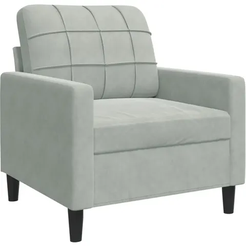 vidaXL Fauteuil Gris clair 60 cm Velours – 596179 – image 1