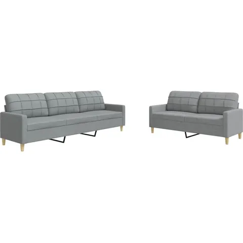vidaXL Ensemble de canapés 2 pcs gris clair tissu – 603105 – image 1