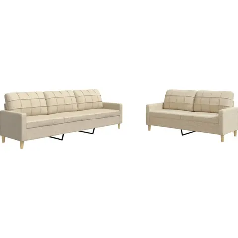 vidaXL Ensemble de canapés 2 pcs crème tissu – 603129 – image 1