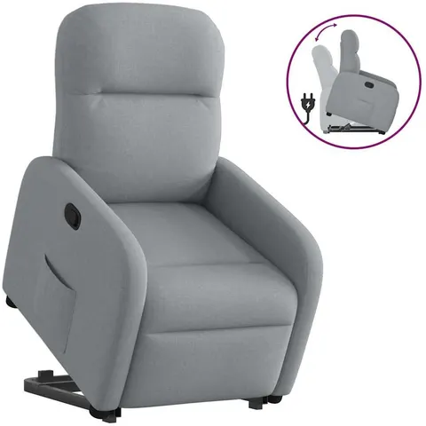 vidaXL Fauteuil inclinable Gris clair Tissu – 959547 – image 1