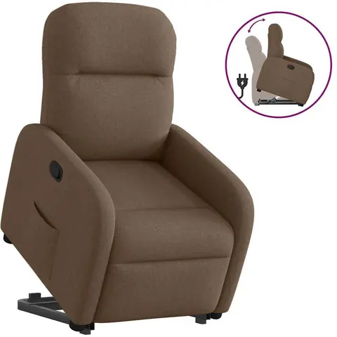 vidaXL Fauteuil inclinable Marron Tissu – 959585 – image 1