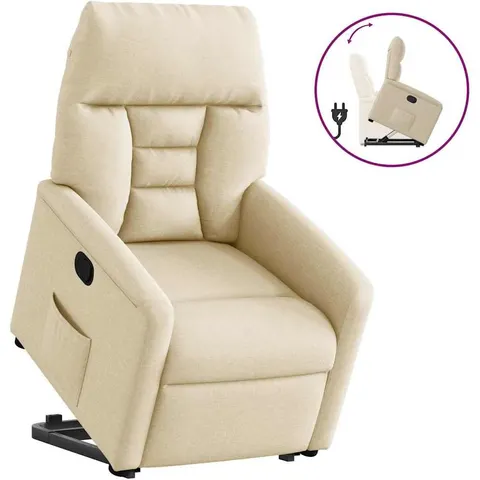 vidaXL Fauteuil inclinable Crème Tissu – 960222 – image 1