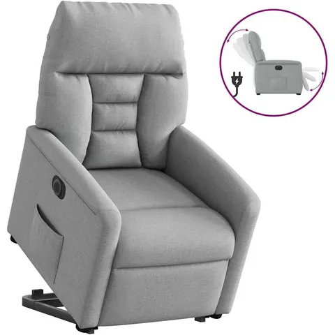 vidaXL Fauteuil inclinable électrique gris clair tissu – 960345 – image 1