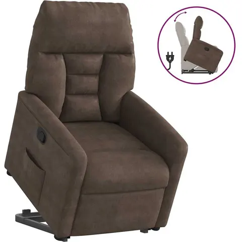 vidaXL Fauteuil inclinable marron tissu microfibre – 960680 – image 1