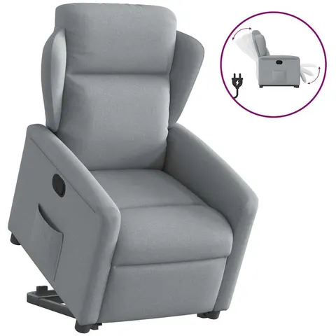 vidaXL Fauteuil inclinable Gris clair Tissu – 961168 – image 1