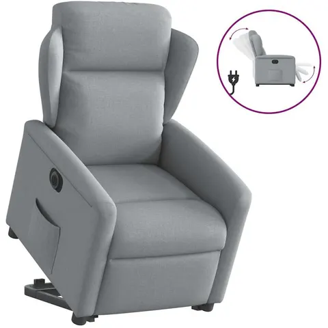 vidaXL Fauteuil inclinable électrique gris clair tissu – 961366 – image 1