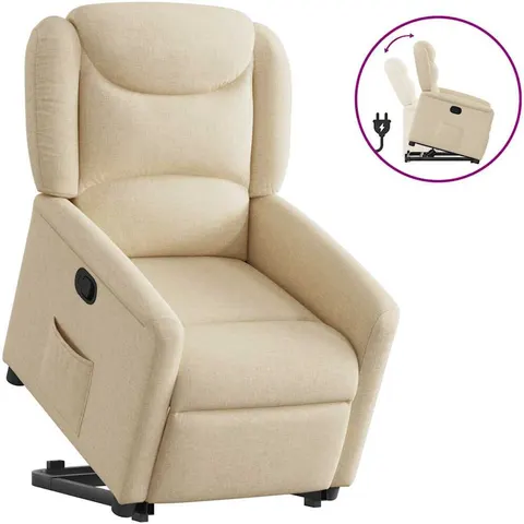 vidaXL Fauteuil inclinable Crème Tissu – 961847 – image 1