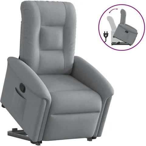 vidaXL Fauteuil inclinable Gris clair Tissu – 962363 – image 1