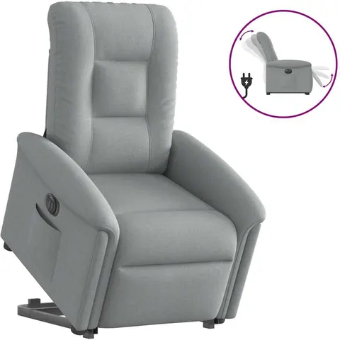 vidaXL Fauteuil inclinable électrique gris clair tissu – 962561 – image 1