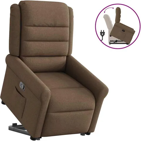 vidaXL Fauteuil inclinable Marron Tissu – 963001 – image 1