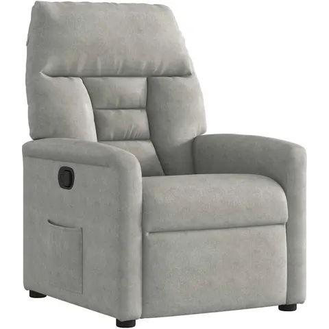 vidaXL Fauteuil inclinable gris clair tissu microfibre – 335708 – image 1