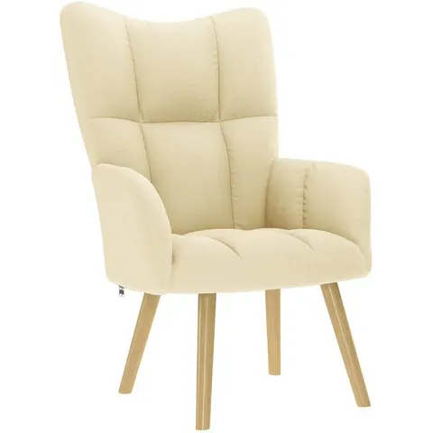 vidaXL Chaise de relaxation Crème Tissu – 361998 – image 1