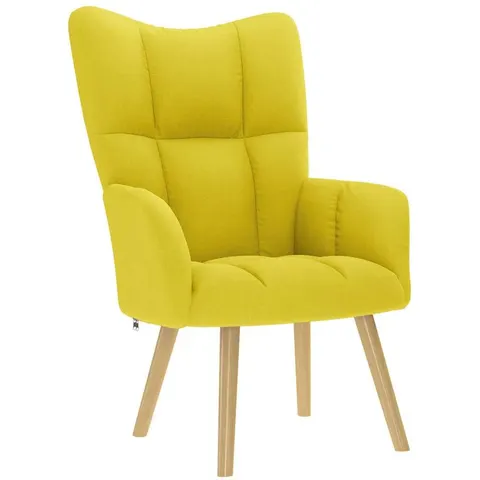 vidaXL Chaise de relaxation jaune clair tissu – image 1
