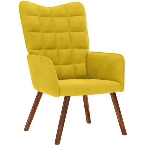 vidaXL Chaise de relaxation jaune velours – image 1