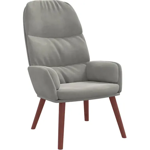 vidaXL Fauteuil relax velours gris clair – image 1
