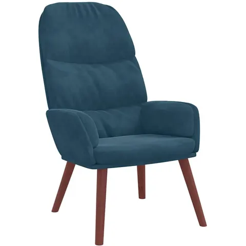 vidaXL Fauteuil relaxant velours bleu – image 1