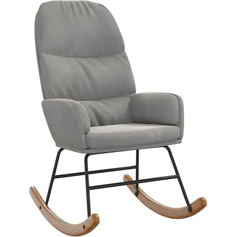 vidaXL Fauteuil à bascule velours gris clair – image 1