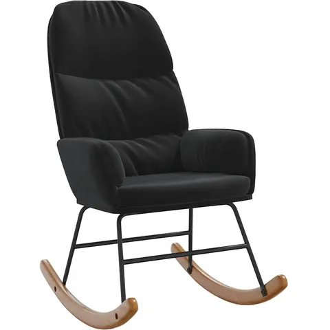 vidaXL Fauteuil à bascule velours noir – image 1