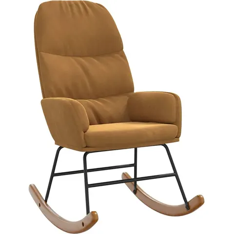 vidaXL Fauteuil à bascule velours marron – image 1