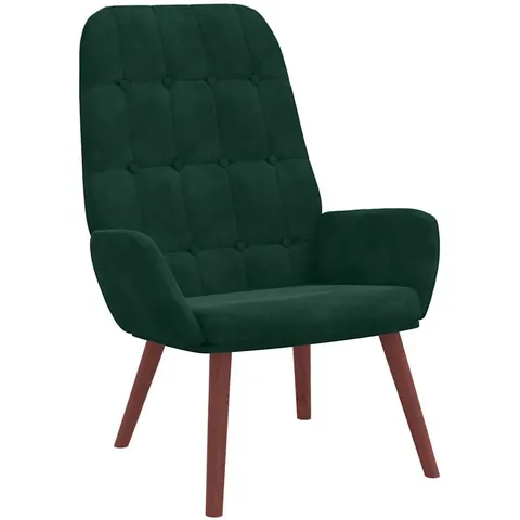 vidaXL Fauteuil relaxant velours vert foncé – image 1
